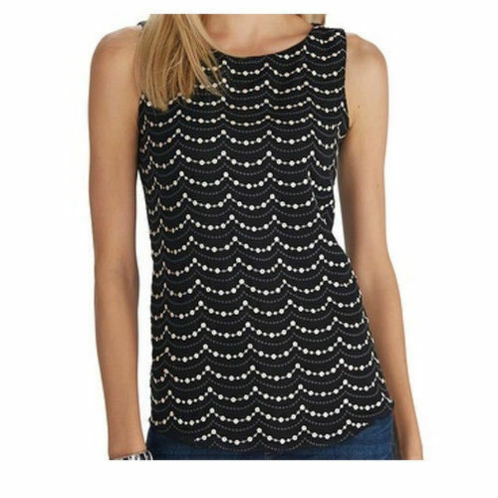 White House Black Market Black Embellished Top XS